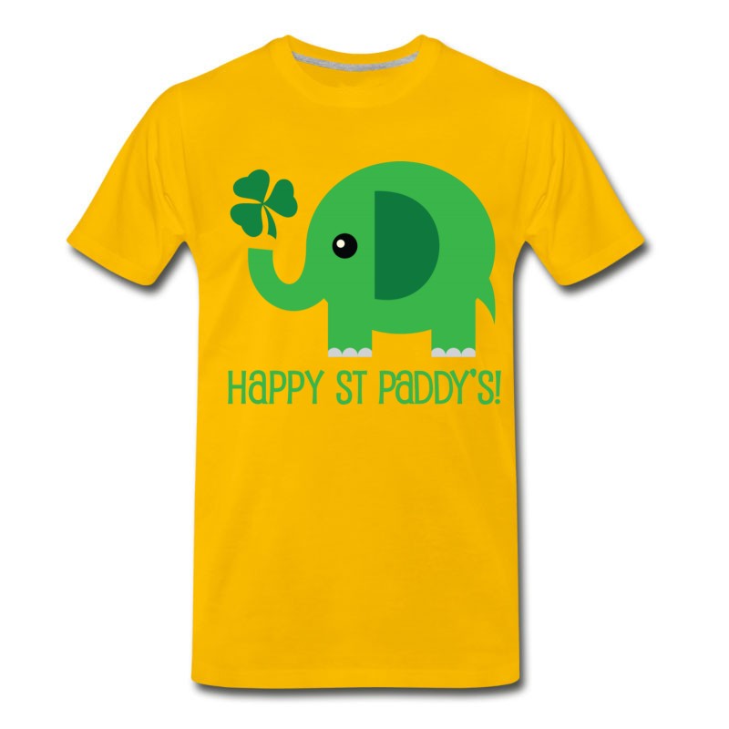 Men's St Patricks Day Green Elephant T-Shirt