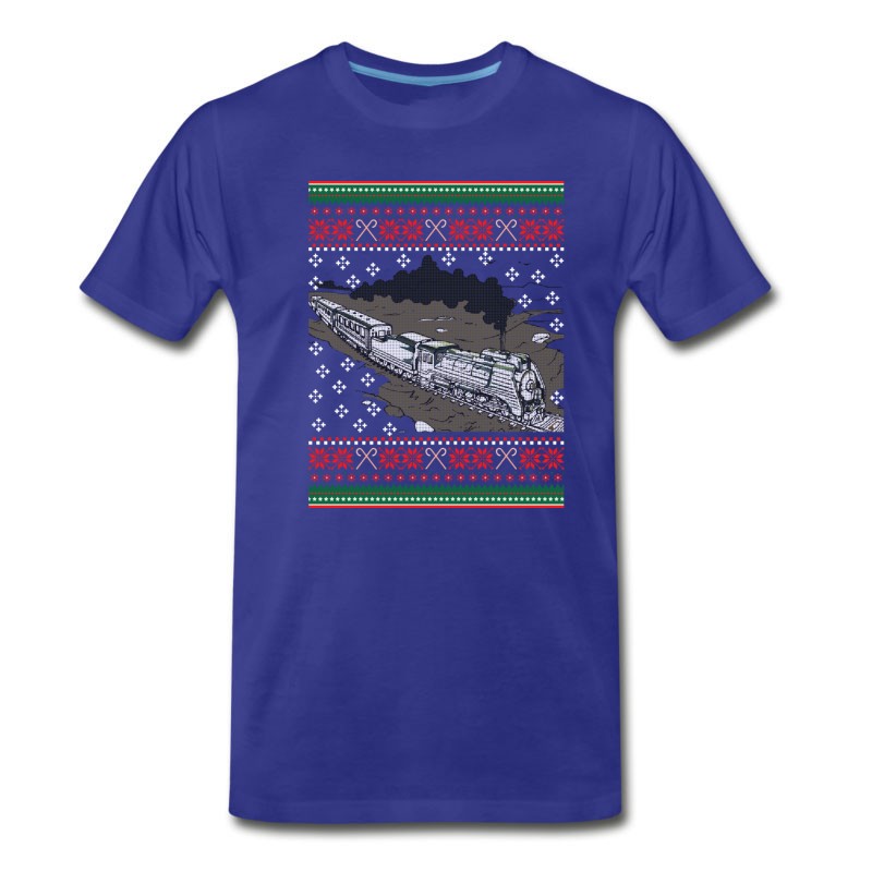 Men's Steam Engine Train Ugly Christmas Sweater T-Shirt T-Shirt