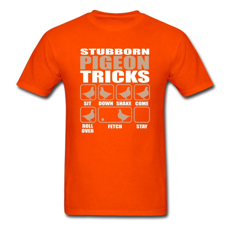 Men's Stubborn Pigeon Tricks Design T-Shirt