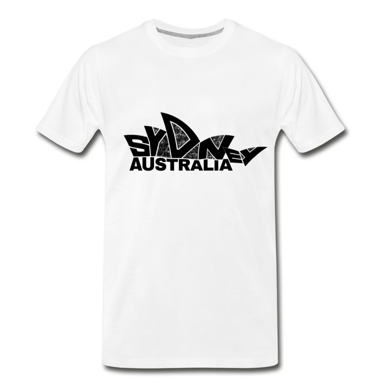 Men's Sydney Souvenir Opera House Australia Typography T-Shirt