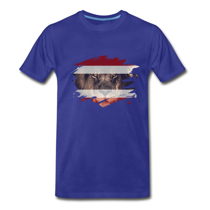 Men's Thailand Flag & African Lion Picture T-Shirt