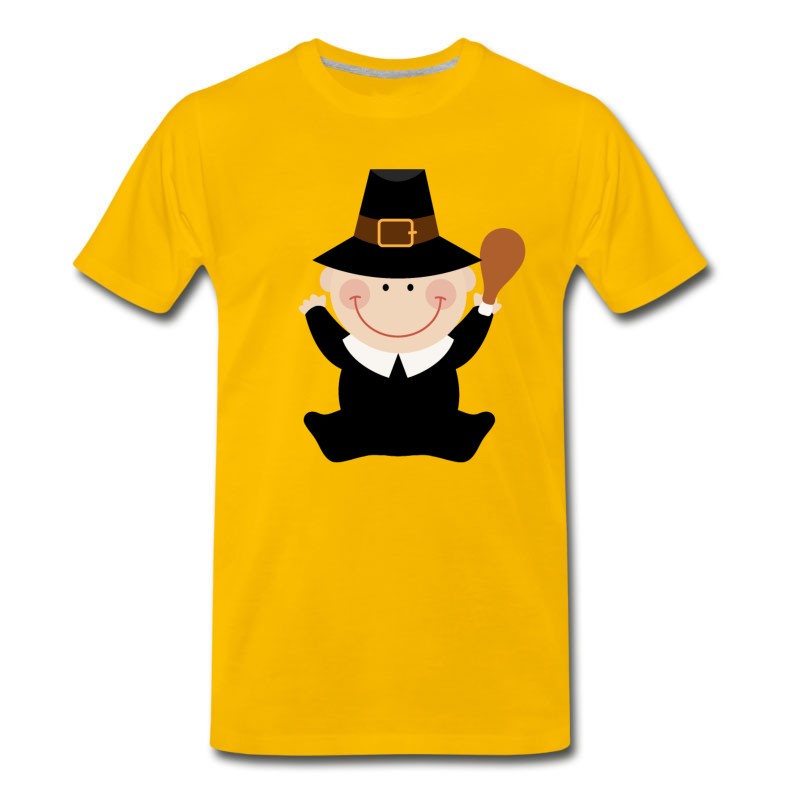 Men's Thanksgiving Pilgrim Baby T-Shirt