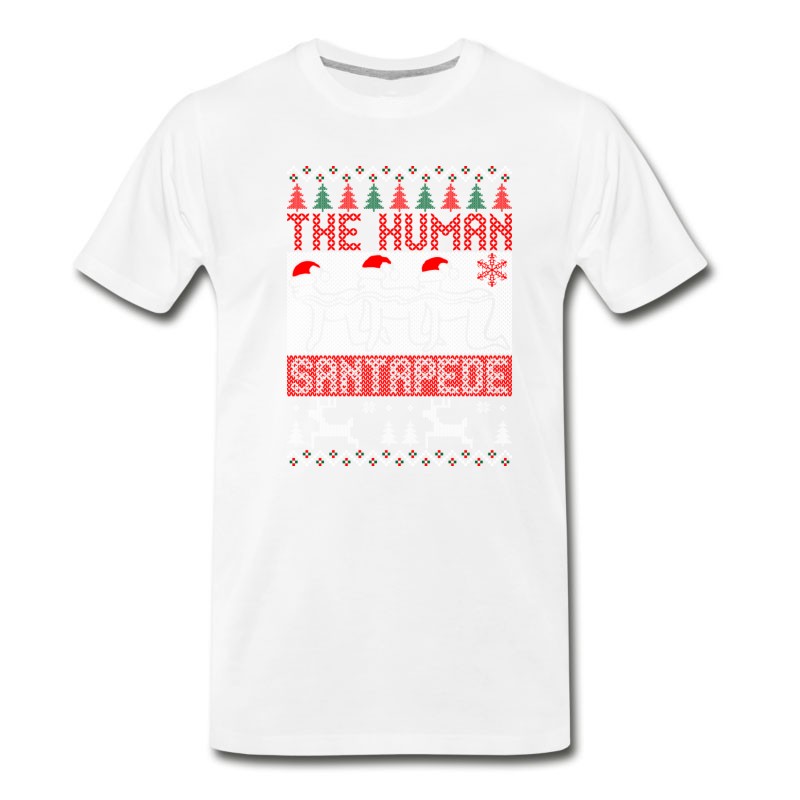 Men's The Human Santapede Ugly Christmas Sweater Xmas T-Shirt