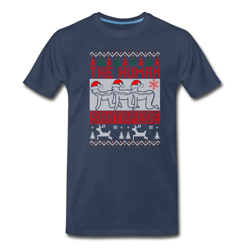 Men's The Human Santapede Ugly Christmas Sweater Xmas T-Shirt