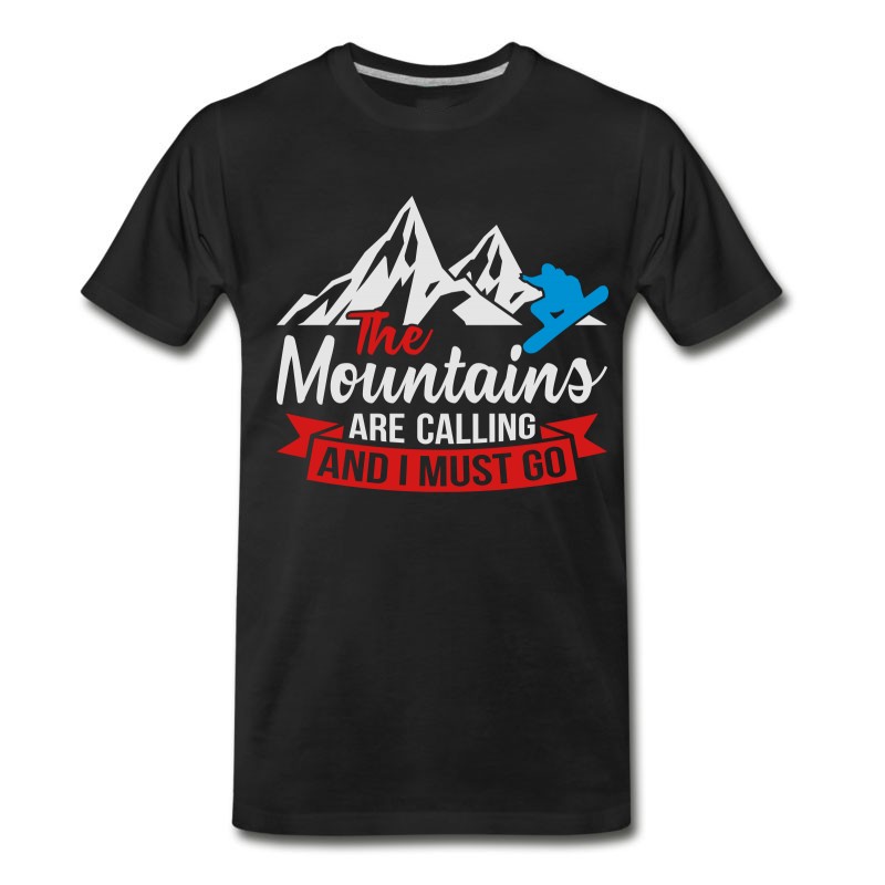 Men's The Mountains Are Calling I Must Go Snowboard T-Shirt