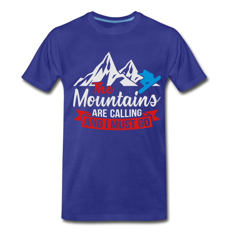 Men's The Mountains Are Calling I Must Go Snowboard T-Shirt