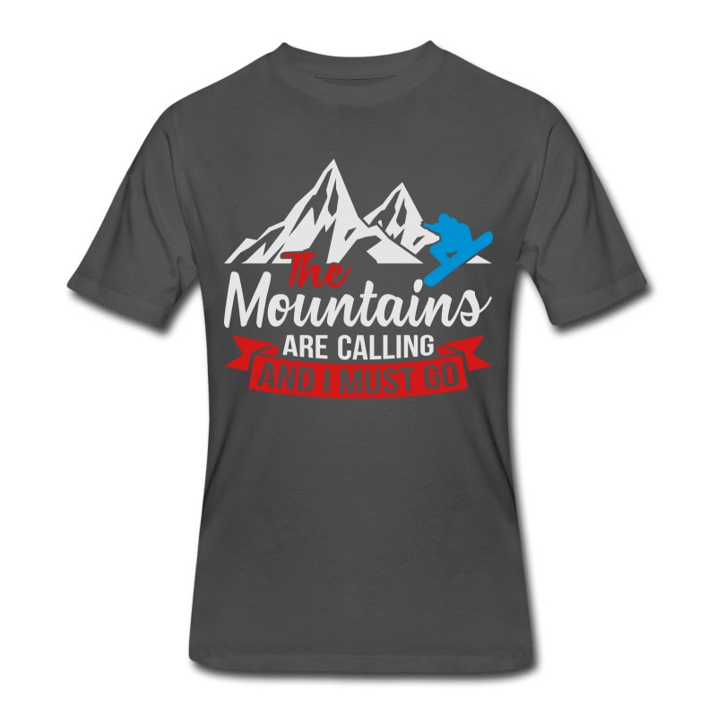 Men's The Mountains Are Calling I Must Go Snowboard T-Shirt