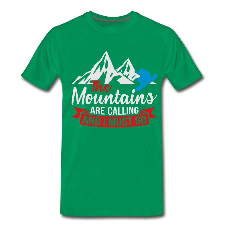 Men's The Mountains Are Calling I Must Go Snowboard T-Shirt