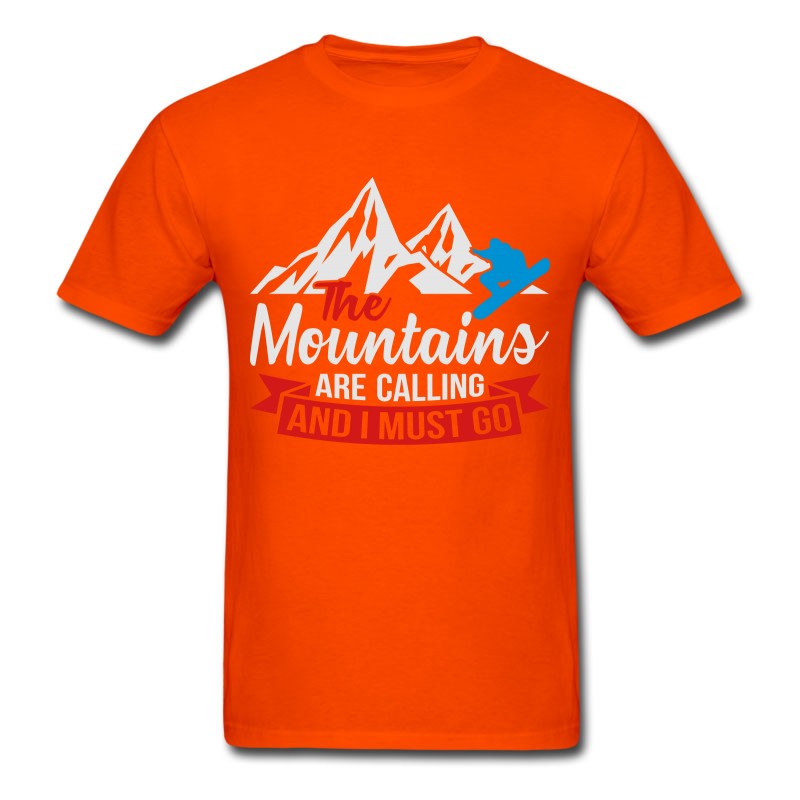 Men's The Mountains Are Calling I Must Go Snowboard T-Shirt