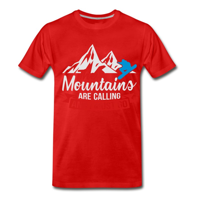 Men's The Mountains Are Calling I Must Go Snowboard T-Shirt