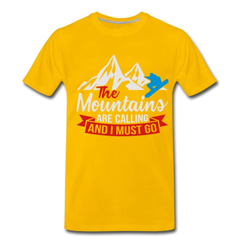 Men's The Mountains Are Calling I Must Go Snowboard T-Shirt