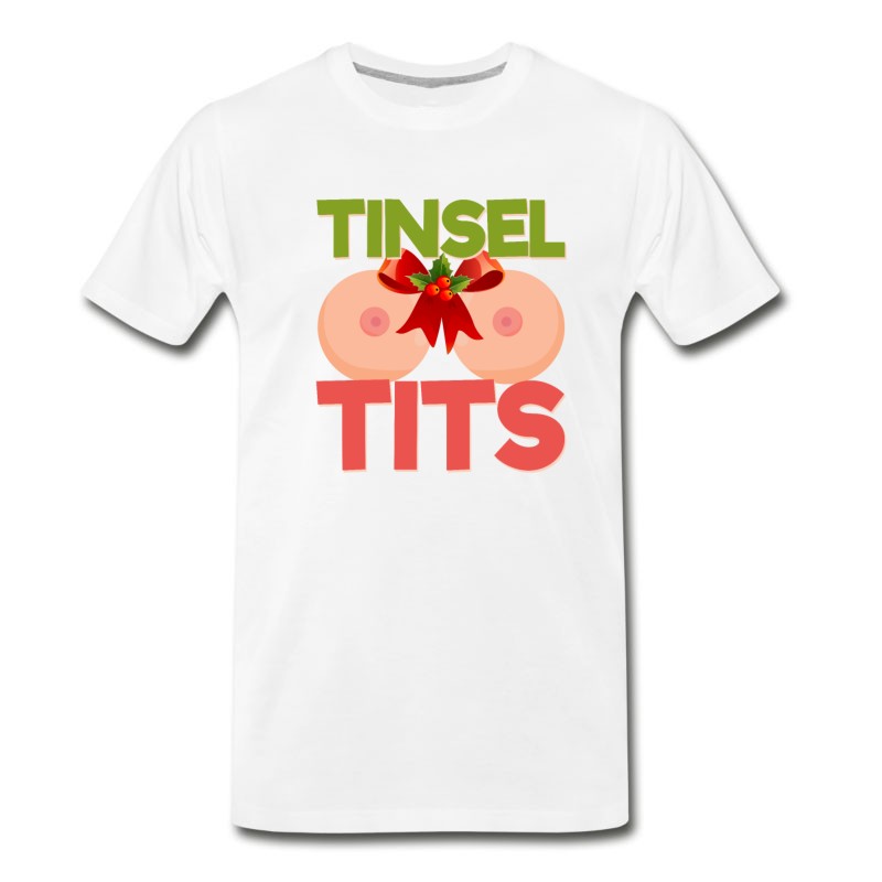 Men's Tinsel Tits Funny Christmas Shirt T-Shirt