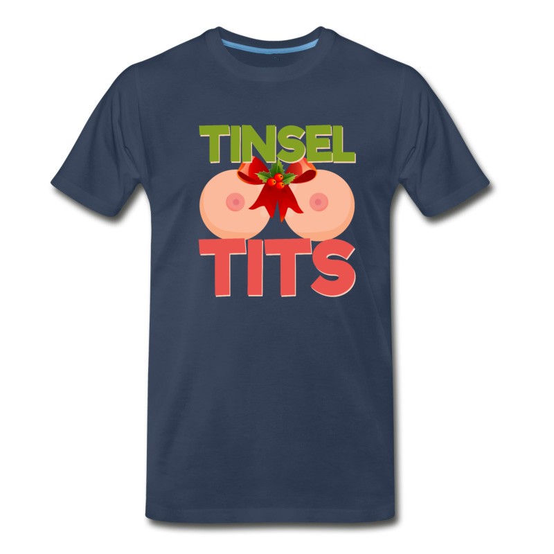 Men's Tinsel Tits Funny Christmas Shirt T-Shirt