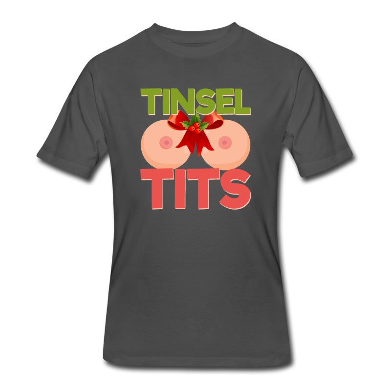 Men's Tinsel Tits Funny Christmas Shirt T-Shirt