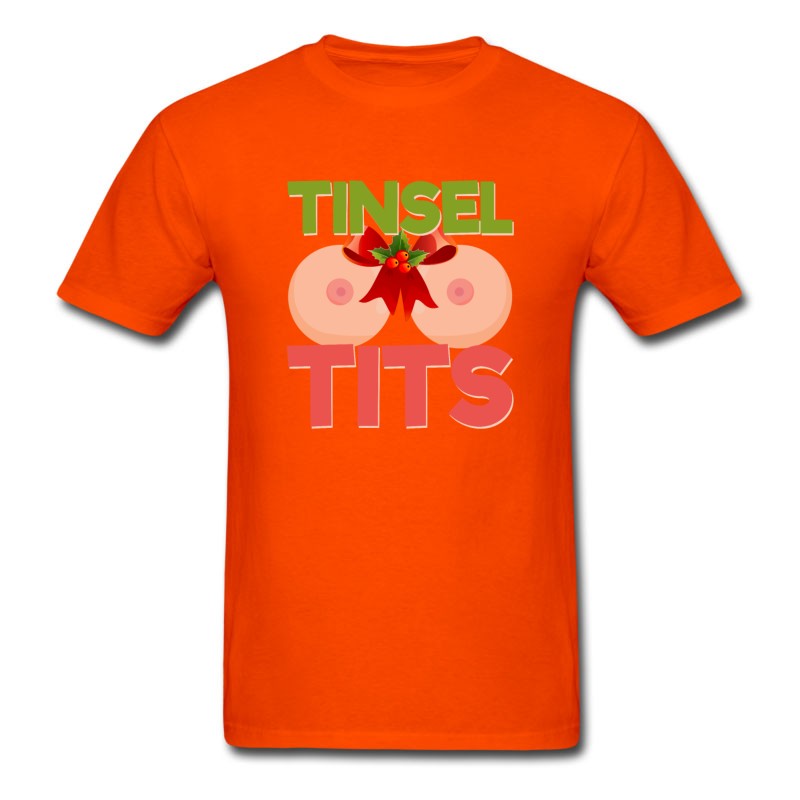 Men's Tinsel Tits Funny Christmas Shirt T-Shirt