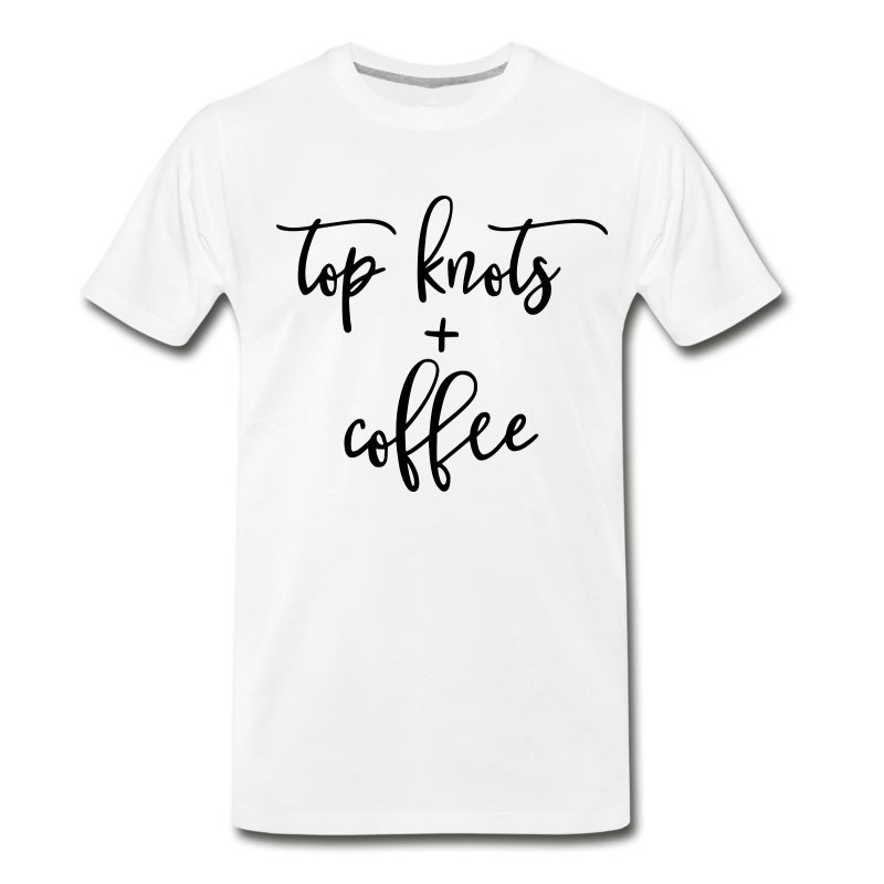 Men's Top Knots And Coffee Design T-Shirt