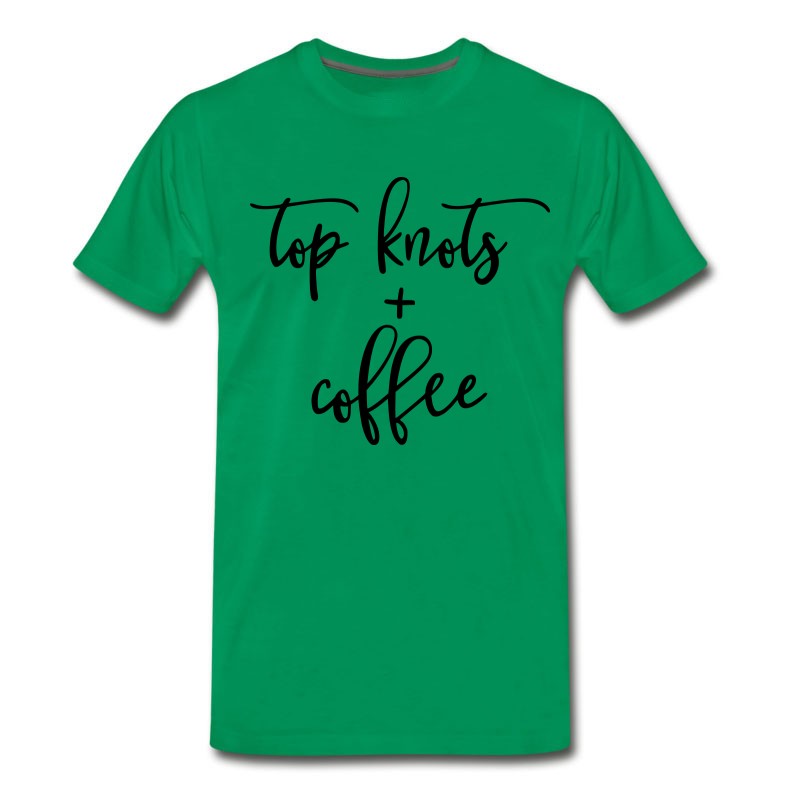 Men's Top Knots And Coffee Design T-Shirt