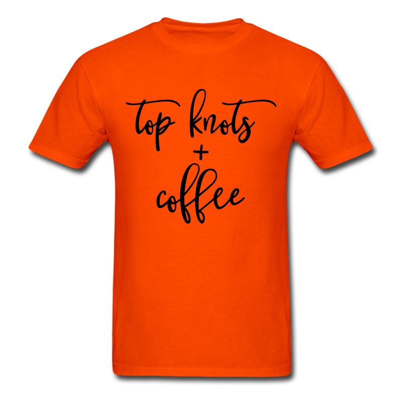 Men's Top Knots And Coffee Design T-Shirt