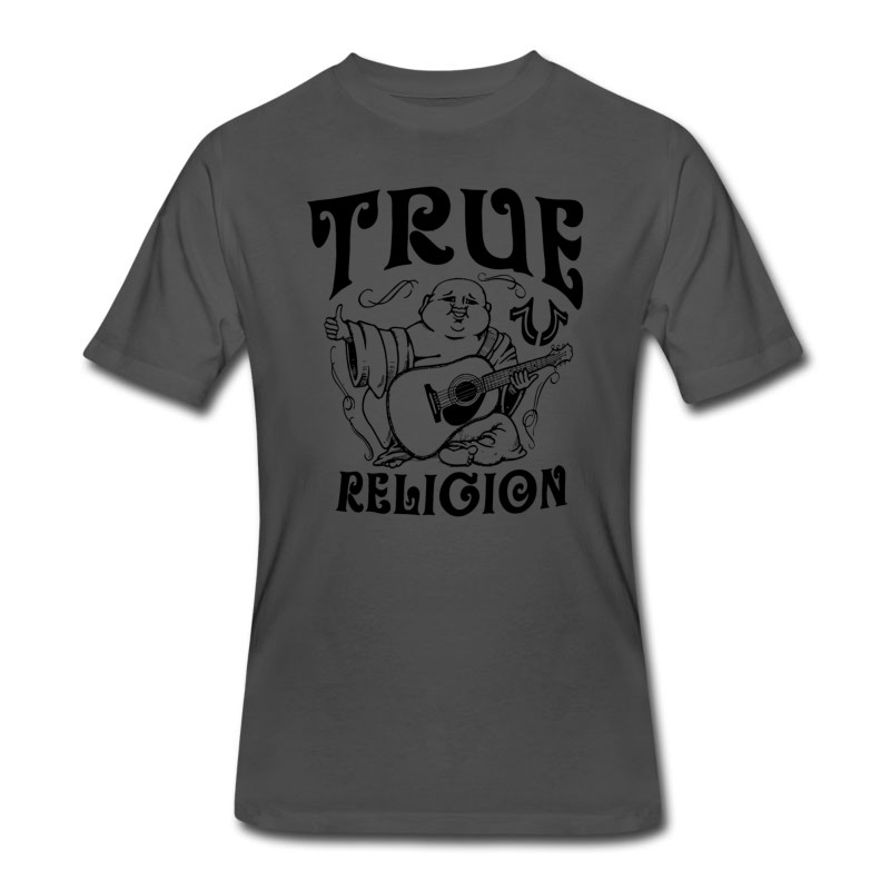 Men's TRUE RELIGION UPFRONT BUDDHA WHITE T-Shirt