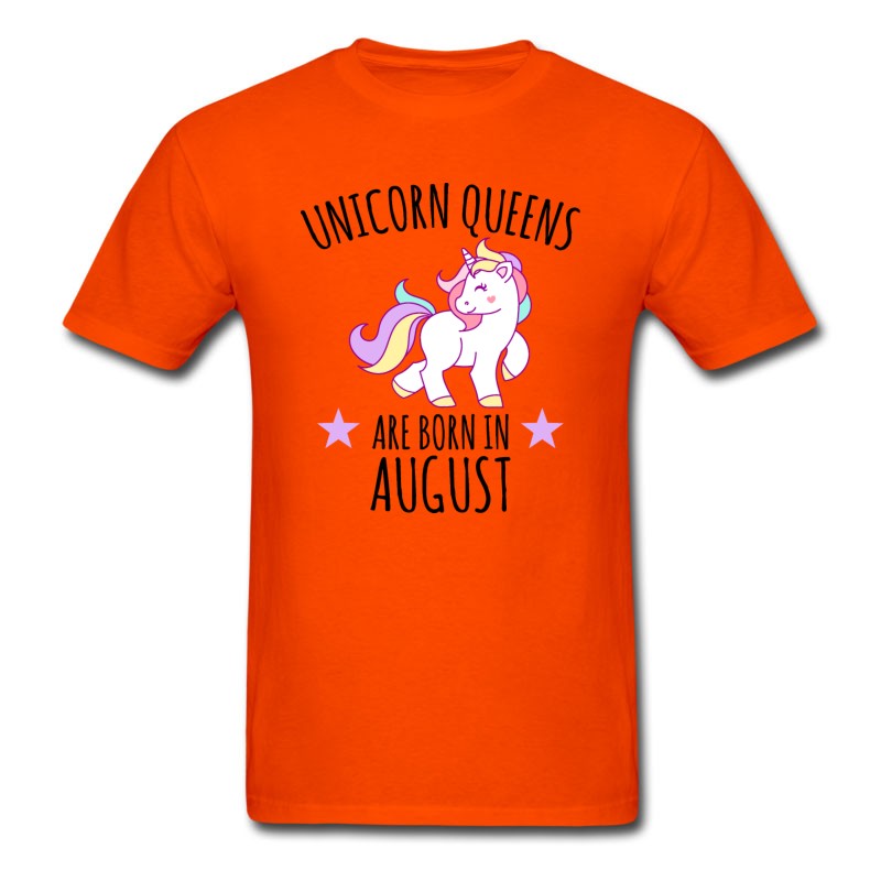 Men's Unicorn Queens Are Born In August T-Shirt