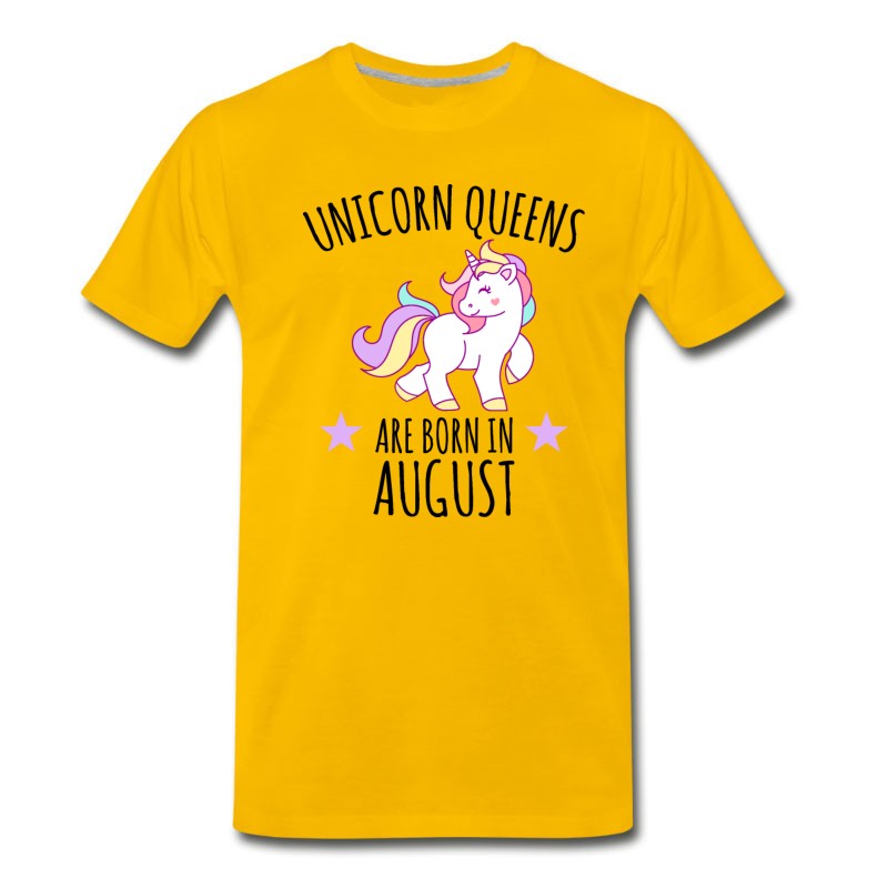 Men's Unicorn Queens Are Born In August T-Shirt