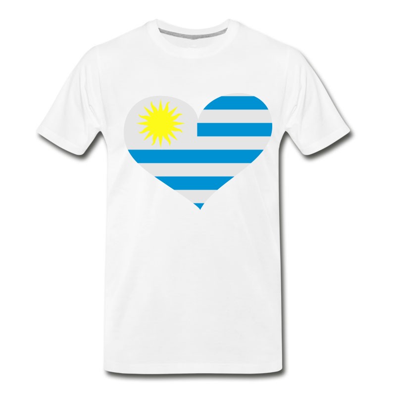 Men's Uruguay Heart； Love Uruguay T-Shirt