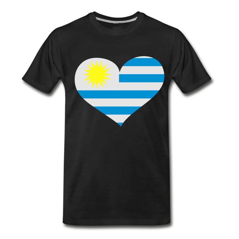 Men's Uruguay Heart； Love Uruguay T-Shirt