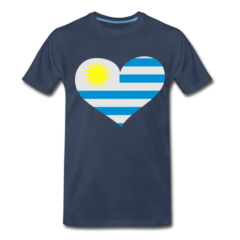 Men's Uruguay Heart； Love Uruguay T-Shirt