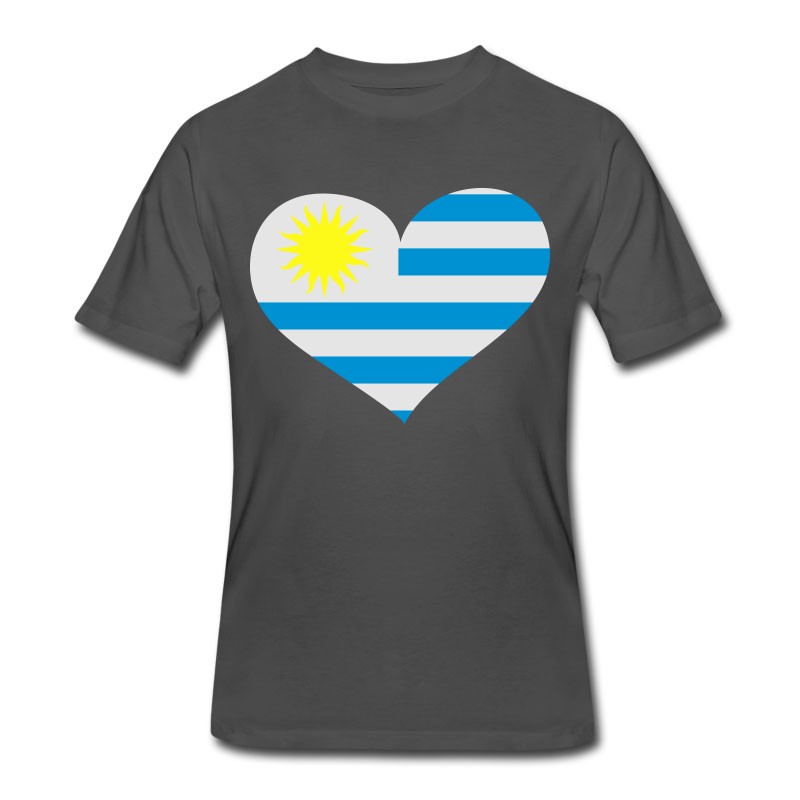 Men's Uruguay Heart； Love Uruguay T-Shirt