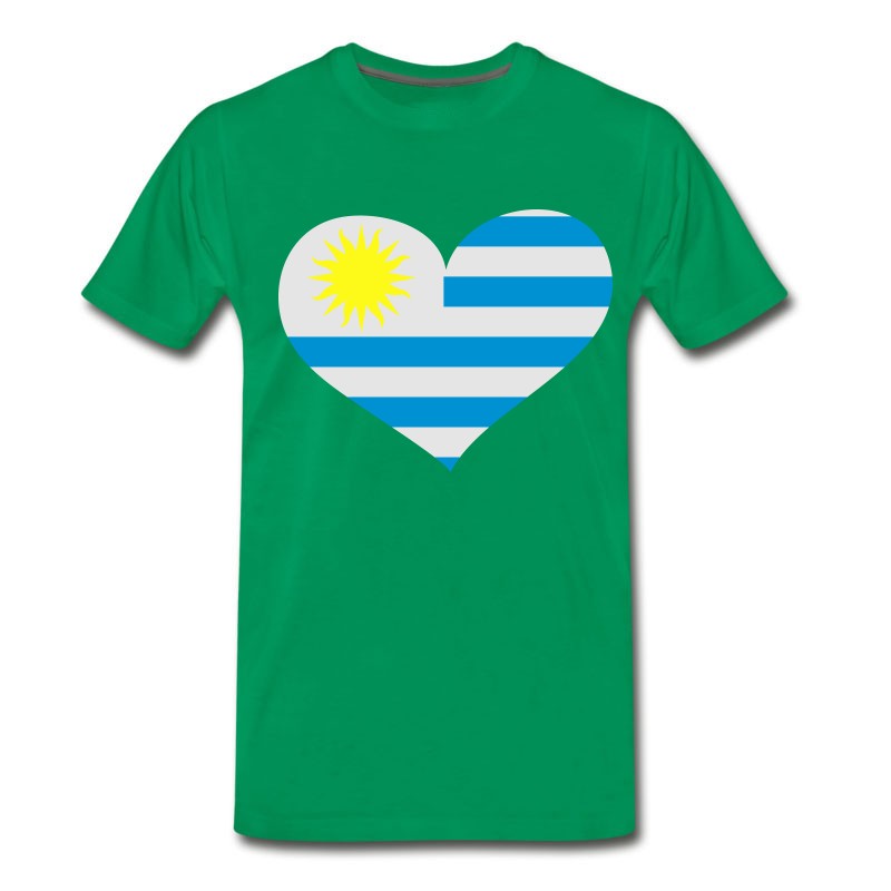 Men's Uruguay Heart； Love Uruguay T-Shirt