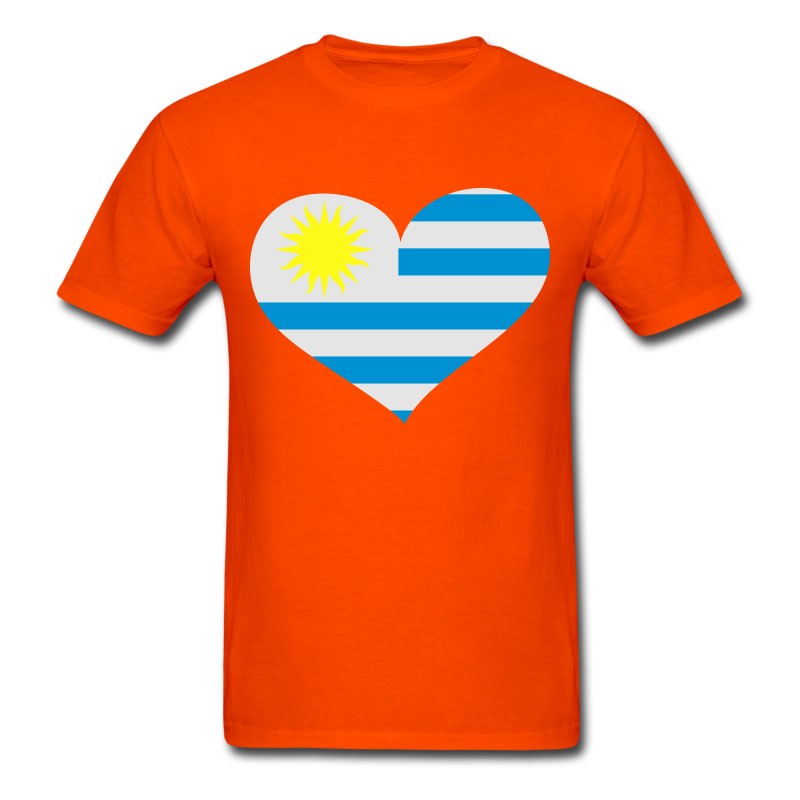 Men's Uruguay Heart； Love Uruguay T-Shirt