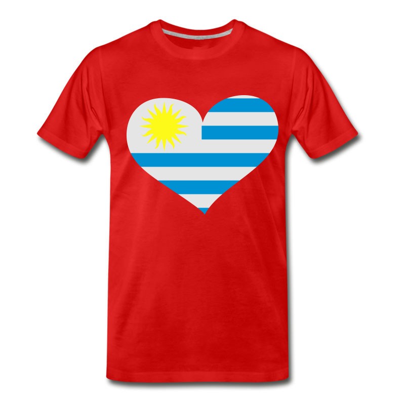 Men's Uruguay Heart； Love Uruguay T-Shirt