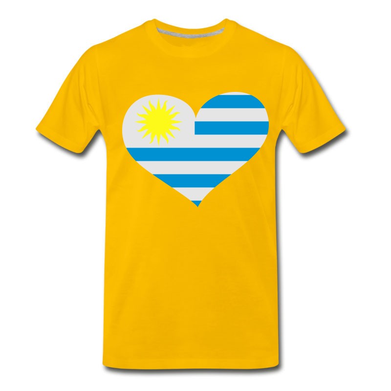 Men's Uruguay Heart； Love Uruguay T-Shirt