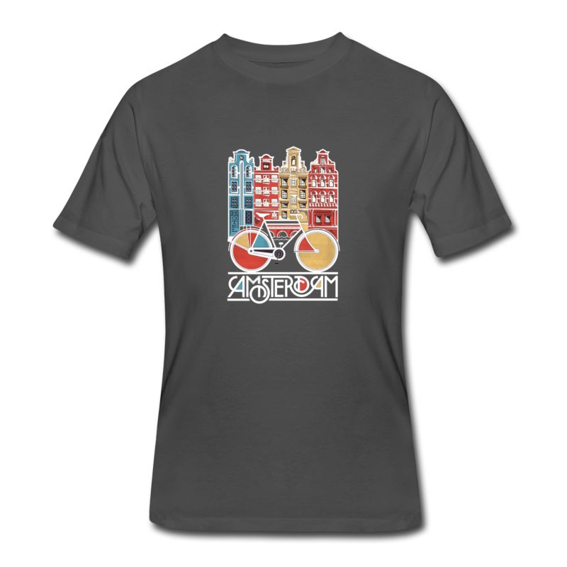 Men's Vintage Art Deco Amsterdam Netherlands Bicycle 4 T-Shirt