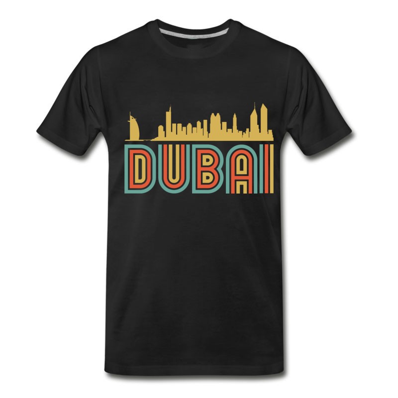 Men's Vintage Style Dubai United Arab Emirates Skyline T-Shirt