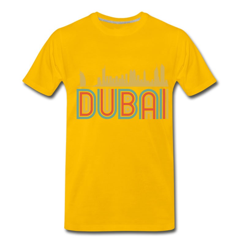 Men's Vintage Style Dubai United Arab Emirates Skyline T-Shirt