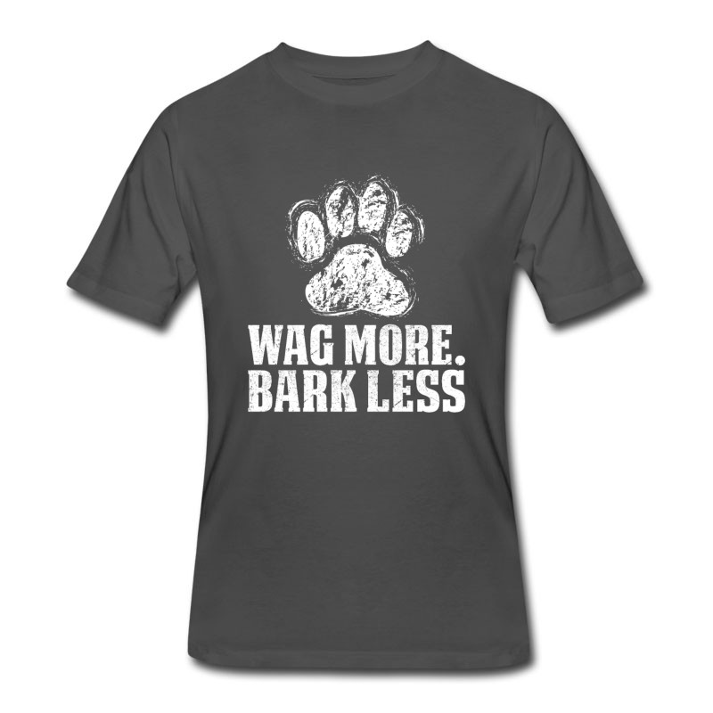 Men's Wag More Bark Less Dog Paw Animal Lover Gift T-Shirt