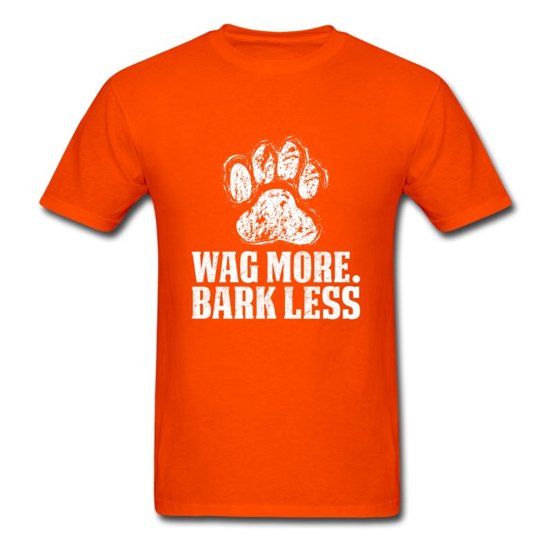 Men's Wag More Bark Less Dog Paw Animal Lover Gift T-Shirt