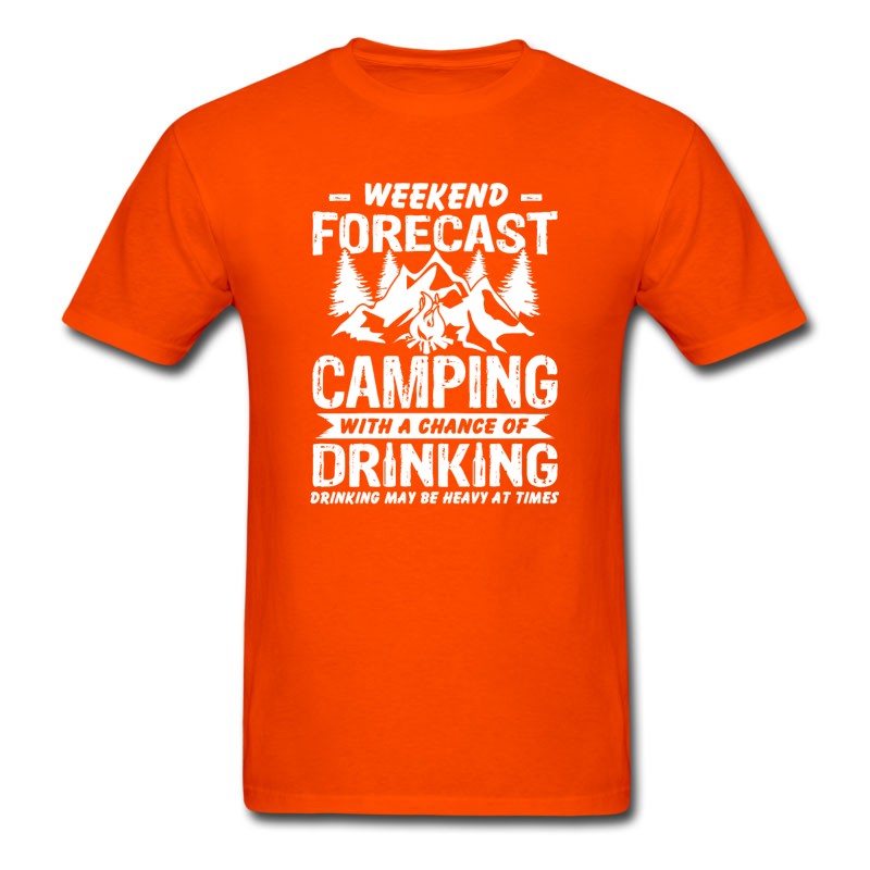 Men's Weekend Forecast Camping With A Chance Of Drinking T-Shirt