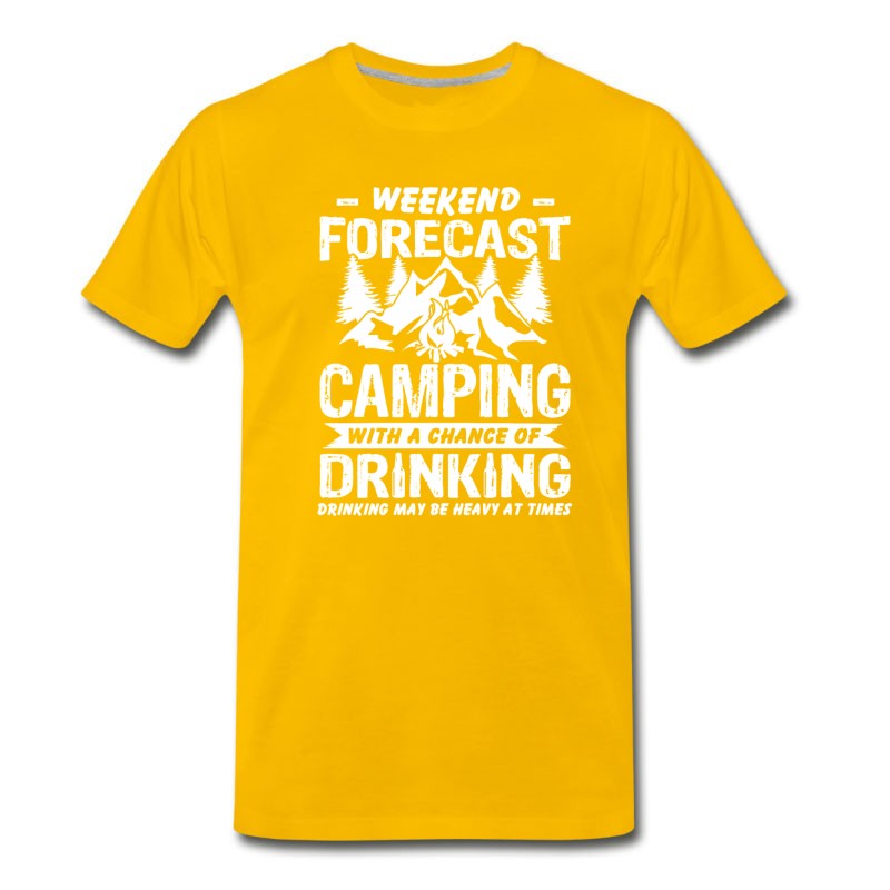 Men's Weekend Forecast Camping With A Chance Of Drinking T-Shirt