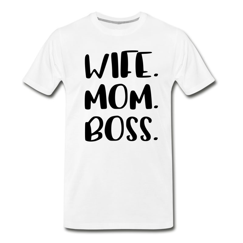 Men's Wife Mom Boss Design T-Shirt