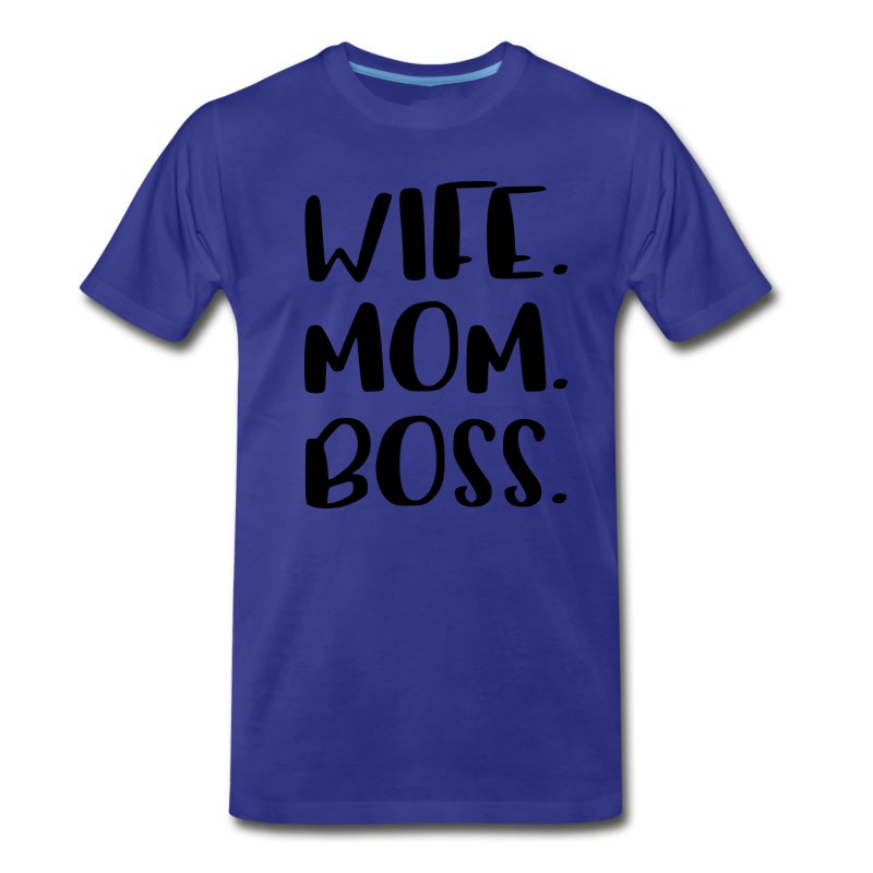 Men's Wife Mom Boss Design T-Shirt