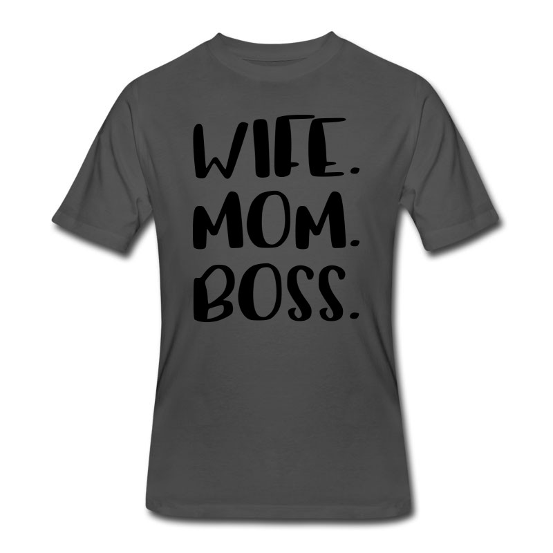 Men's Wife Mom Boss Design T-Shirt