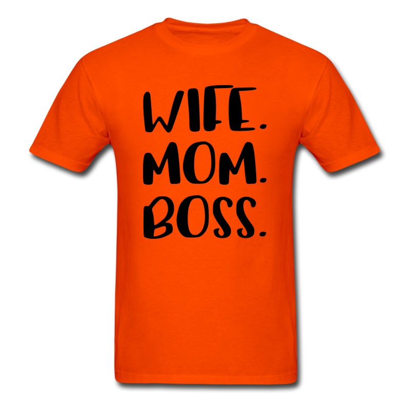 Men's Wife Mom Boss Design T-Shirt