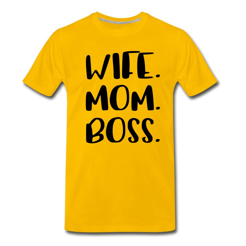 Men's Wife Mom Boss Design T-Shirt