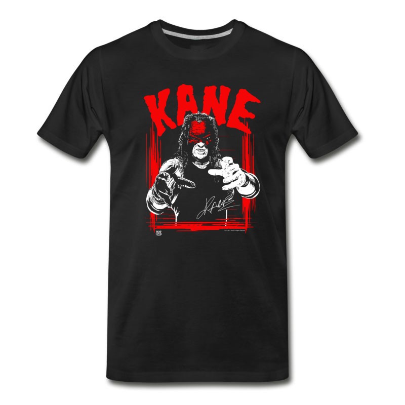 Men's Wwe Kane Horror Font T-Shirt